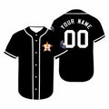Custom Black HOU Baseball Shirt Top
