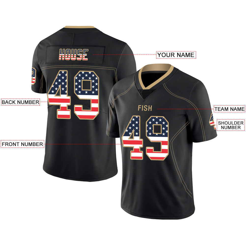 Custom Black Football Shirt Top