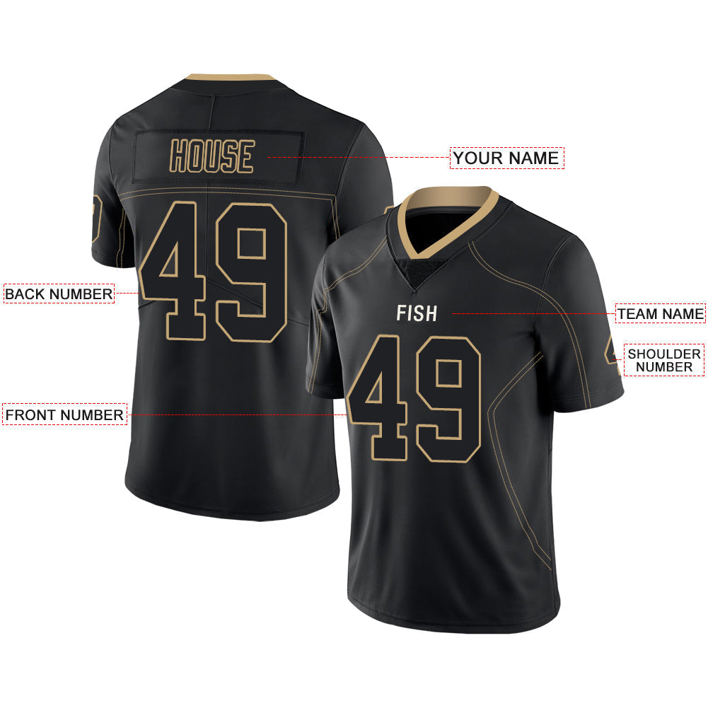 Custom Black Football Shirt Top