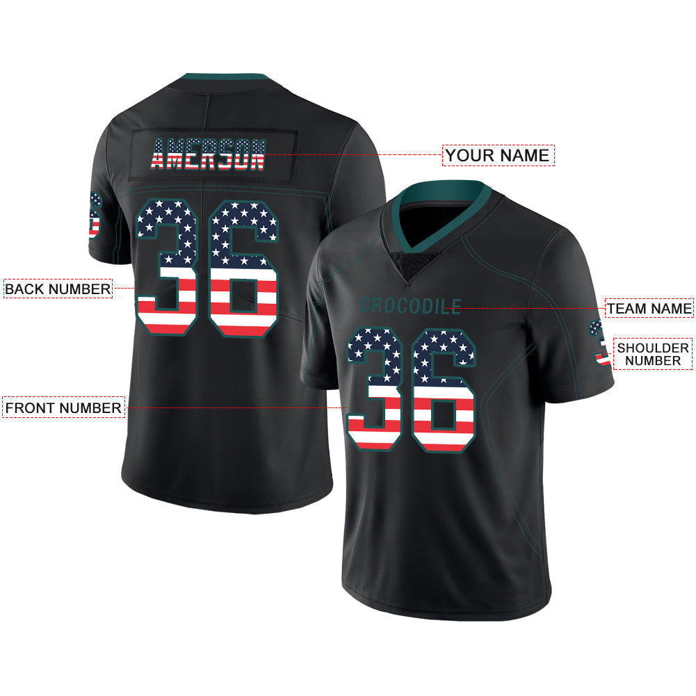 Custom Black PHI Football Shirt Top