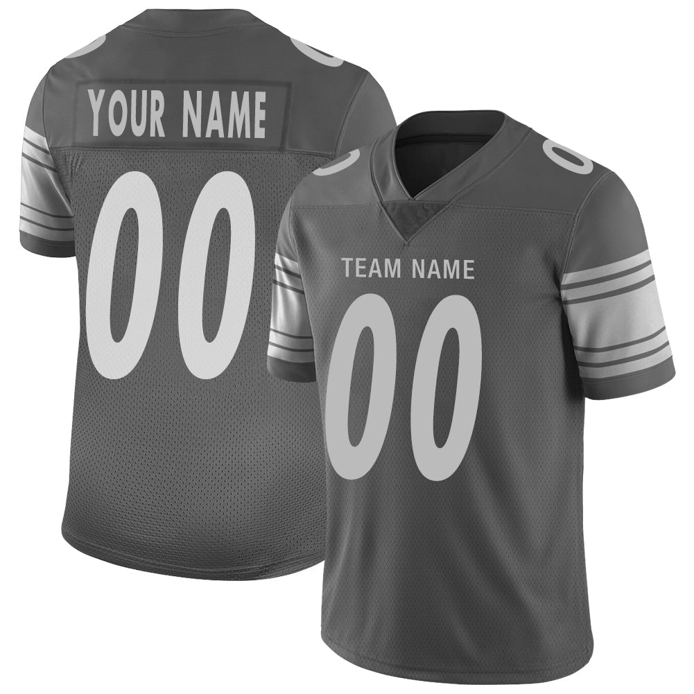 Custom Grey PIT Football Shirt Top