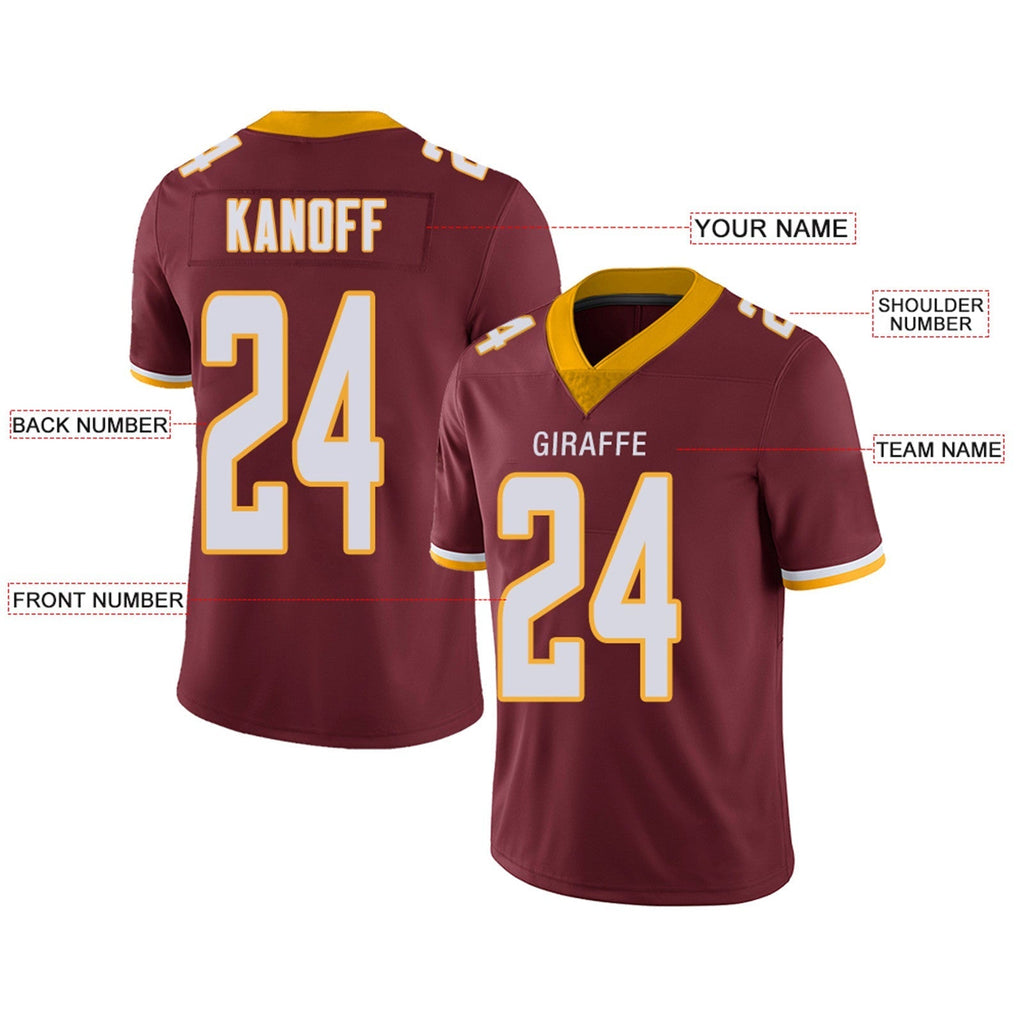 Custom Burgundy Football Shirt Top