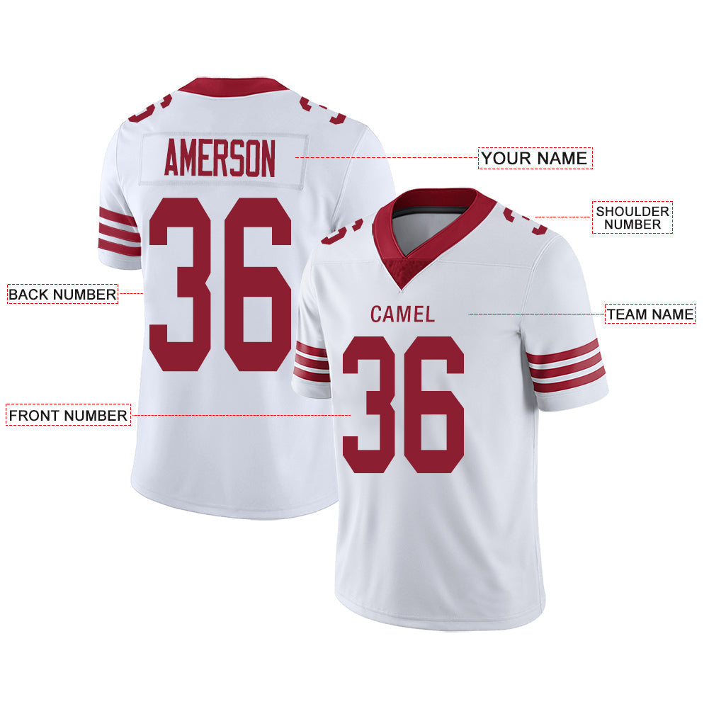 Custom White SF Football Shirt Top