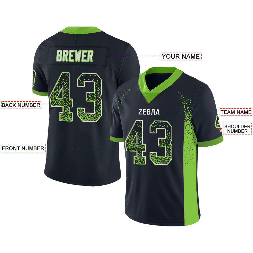 Custom Navy SEA Football Shirt Top