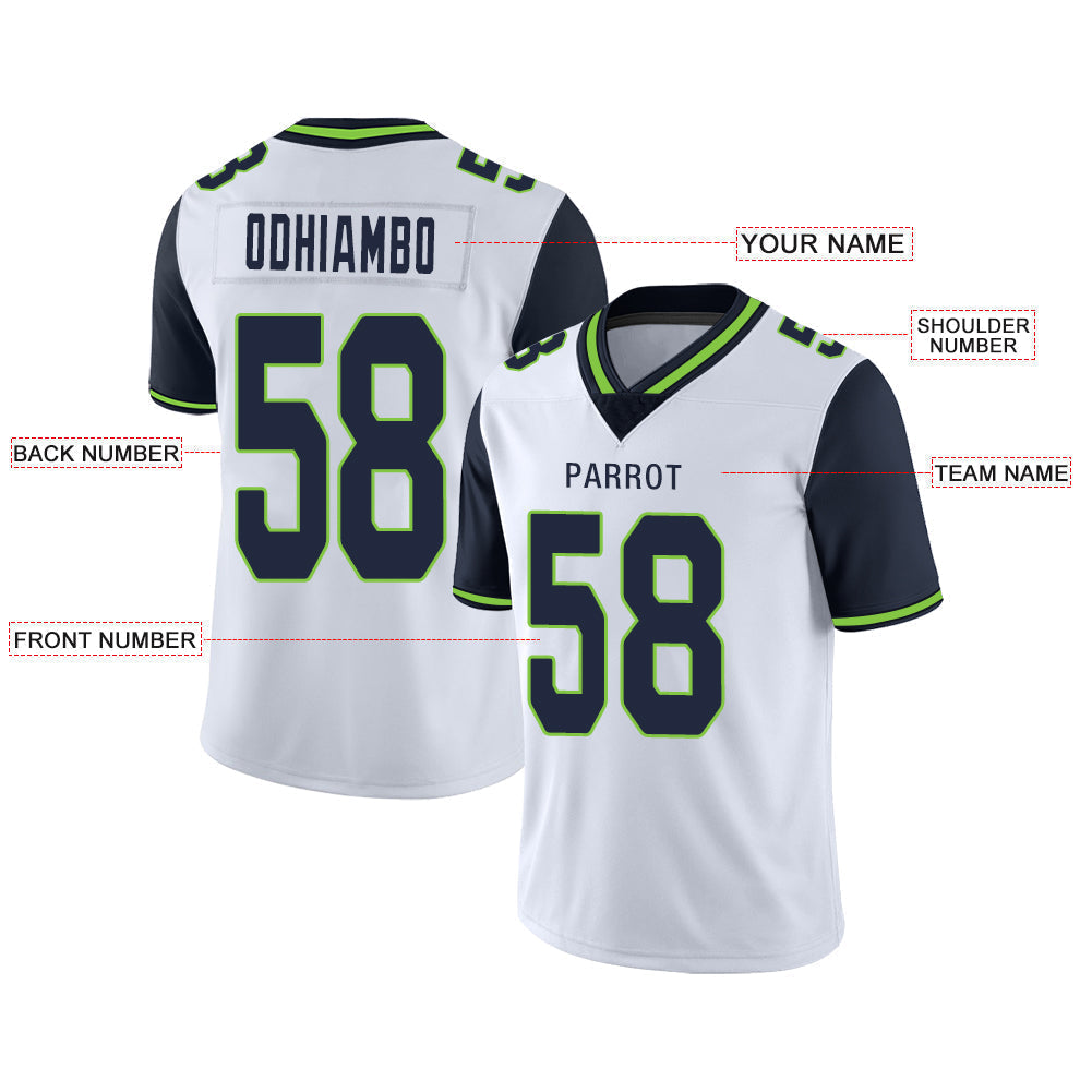 Custom White SEA Football Shirt Top